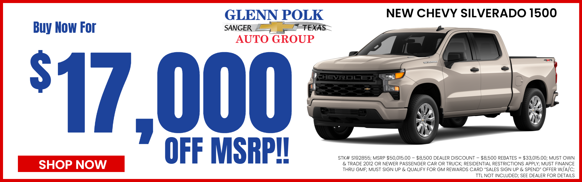 SILVERADO 1500 OFFERS AT GLENN POLK CHEVROLET