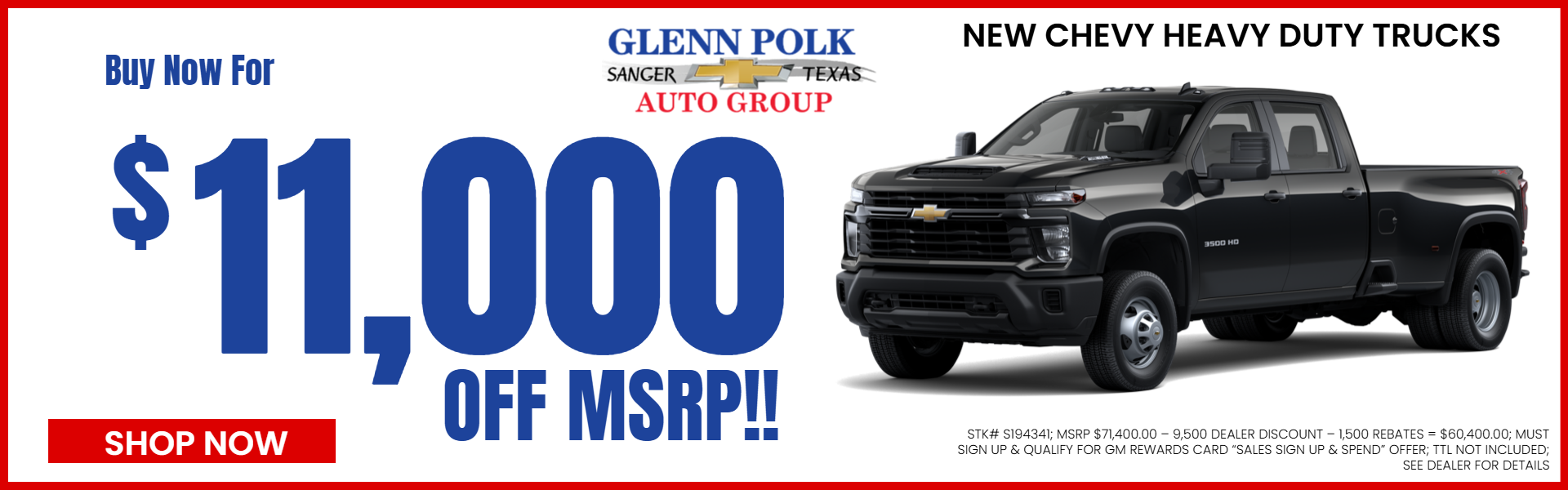 SILVERADO HD OFFERS AT GLENN POLK CHEVROLET 
